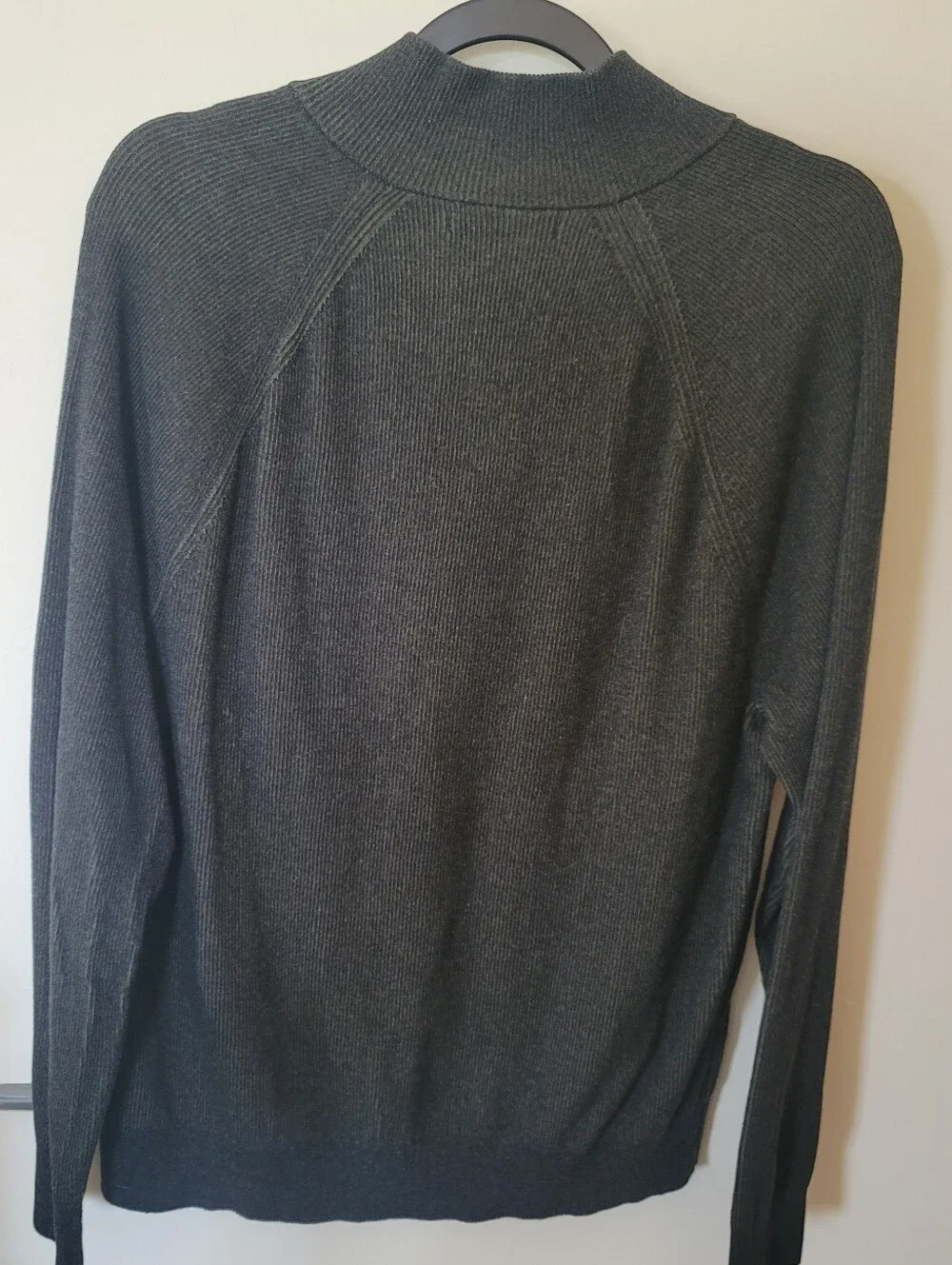 Banana Republic Men's Dark Charcoal Quarter-Zip Sweater